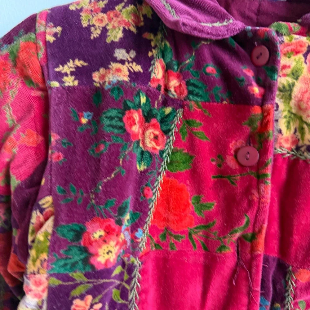 Vintage Cornelliani Velvet Cotton Blend Patchwork Jacket Size 7/8‎